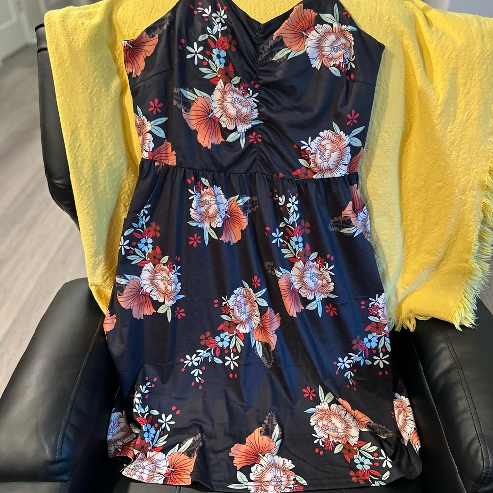 Floral Black Dress